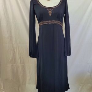 NWT Ann Tayor LOFT midi empire waist black dress